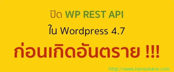 ปิด WP Rest API ก่อนเกิดปัญหาใน WordPress 4.7
